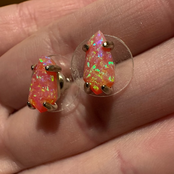 KS Fire Opal Studs - Picture 7 of 7